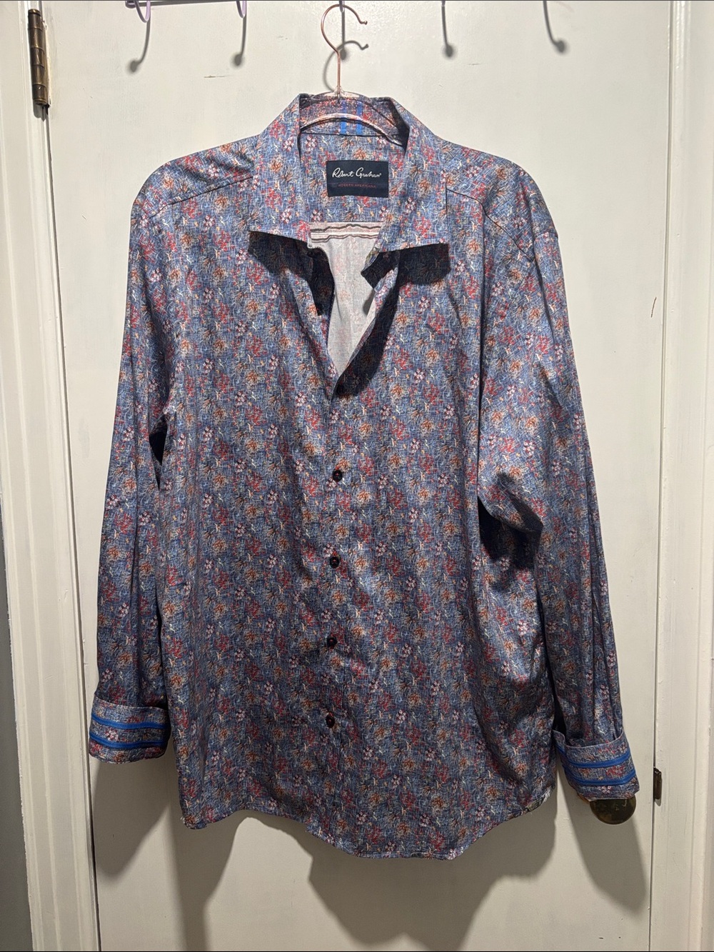 ROBERT GRAHAM floral cotton button down dress shirt